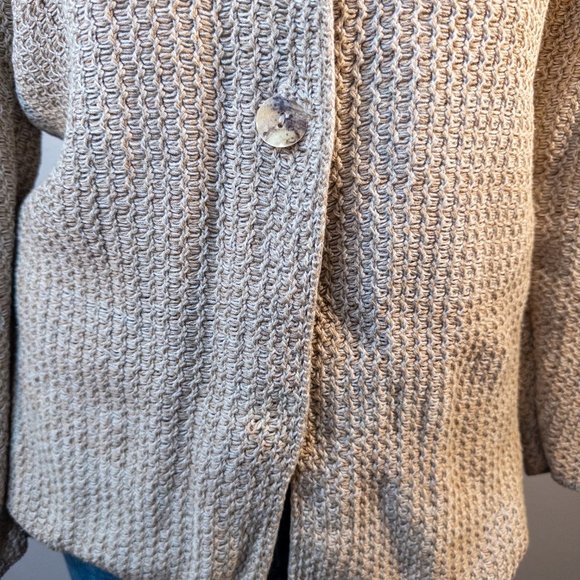 Peruvian Connection Small Cardigan Beige Knit Button Front Long Sleeve Sweater - Picture 8 of 10